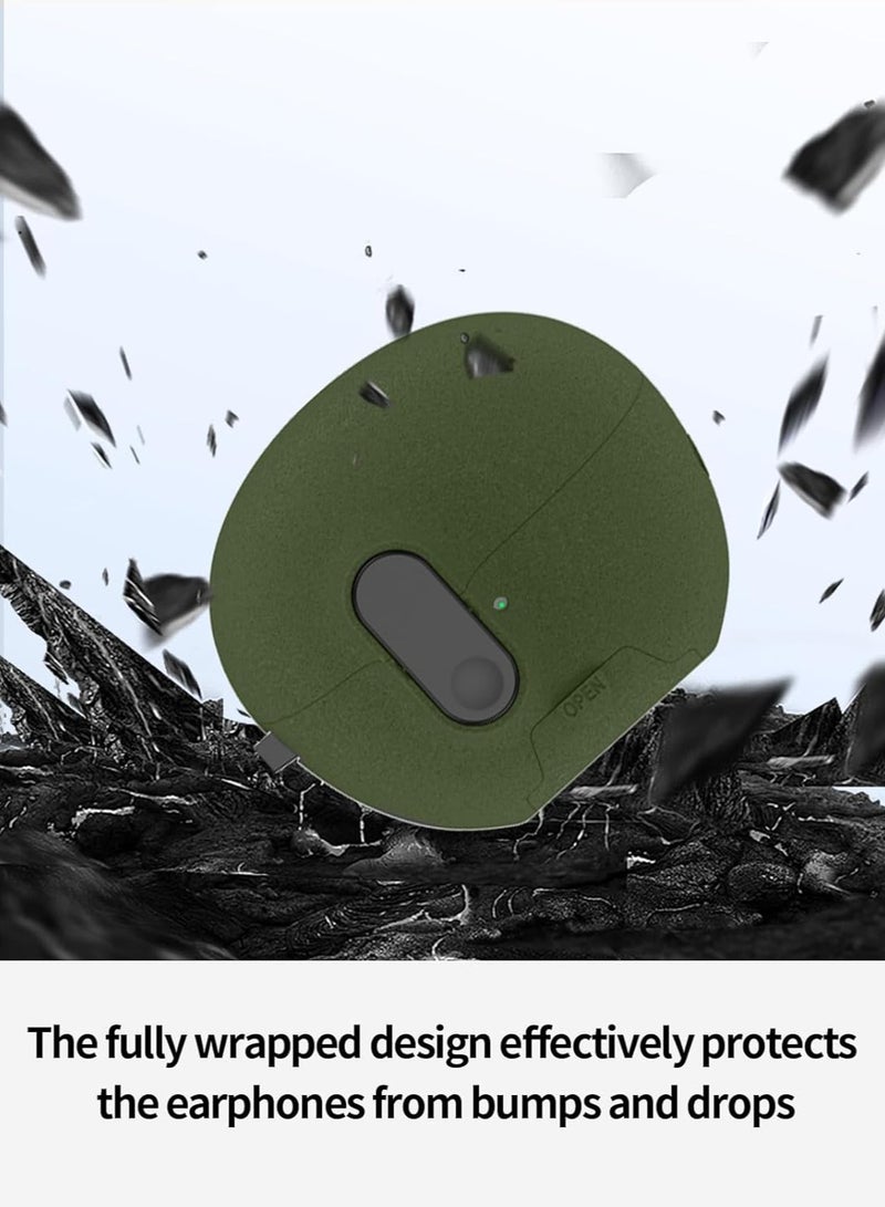 Compatible with Huawei FreeClip Case with Phone Stand,Full Drop Protection Automatic Snap Switch Design with Cleaner Kit -Green - Image 2