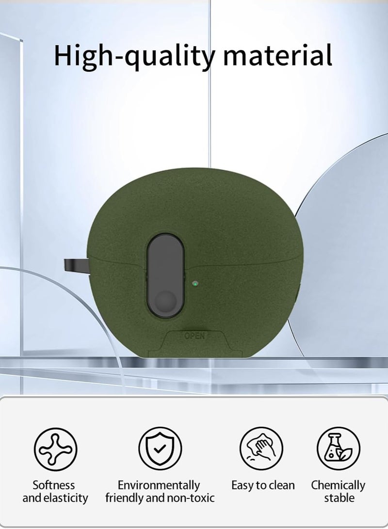 Compatible with Huawei FreeClip Case with Phone Stand,Full Drop Protection Automatic Snap Switch Design with Cleaner Kit -Green - Image 3