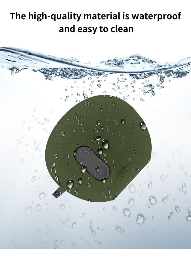 Compatible with Huawei FreeClip Case with Phone Stand,Full Drop Protection Automatic Snap Switch Design with Cleaner Kit -Green - Image 4