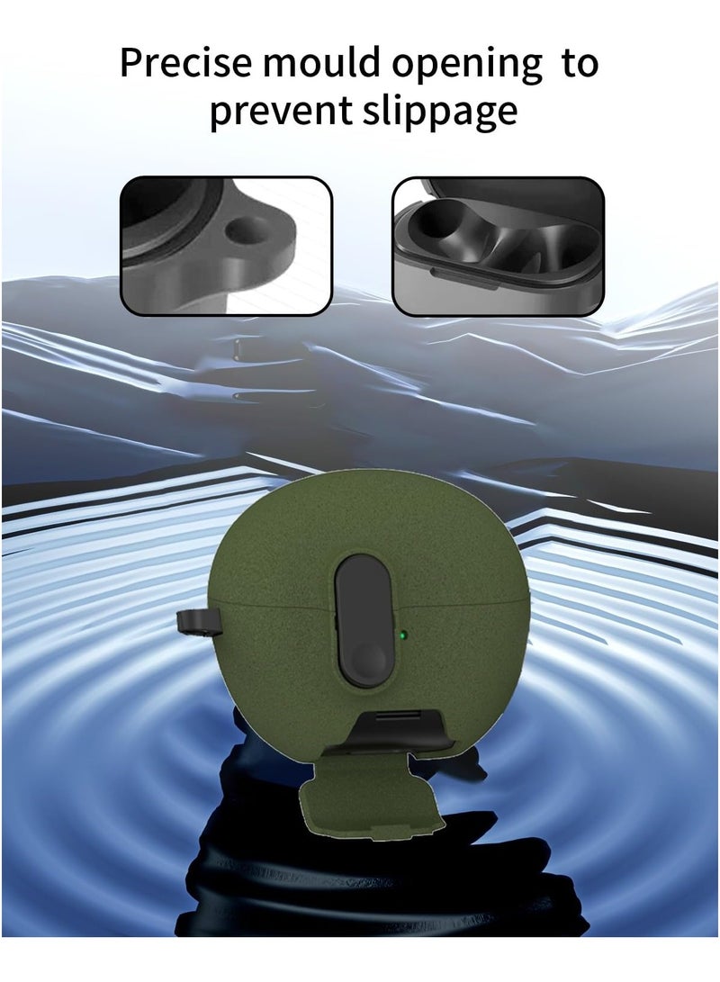 Compatible with Huawei FreeClip Case with Phone Stand,Full Drop Protection Automatic Snap Switch Design with Cleaner Kit -Green - Image 5