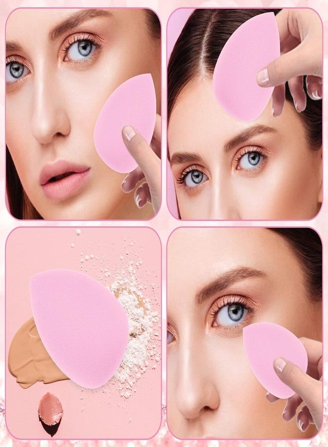 YONNAXO 6PCS Mini Makeup Sponge Small Beauty Sponge Blender Set for Foundation, Powder, Concealer Highlight,and Eye Shadow, Purple (Pink) - Image 2