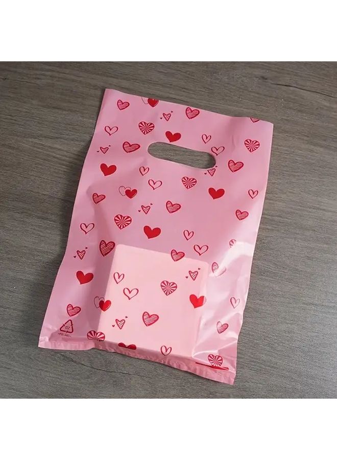 Heart Shaped Gift Bags 50pcs Large 11 81x15 75 Inch Durable Reusable Plastic - Image 5