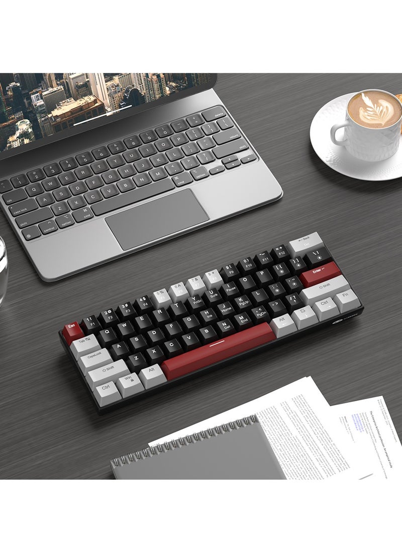MageGee - 60% Mechanical Gaming Keyboard with Red Switches and Sea Blue Backlit Small Compact Portable Gaming Keyboard - Image 1