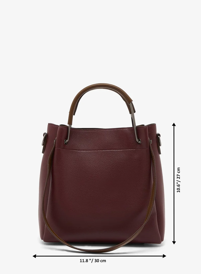 Ella Red Bucket Bag With Top Handle And Strap for Women | Best Price UAE