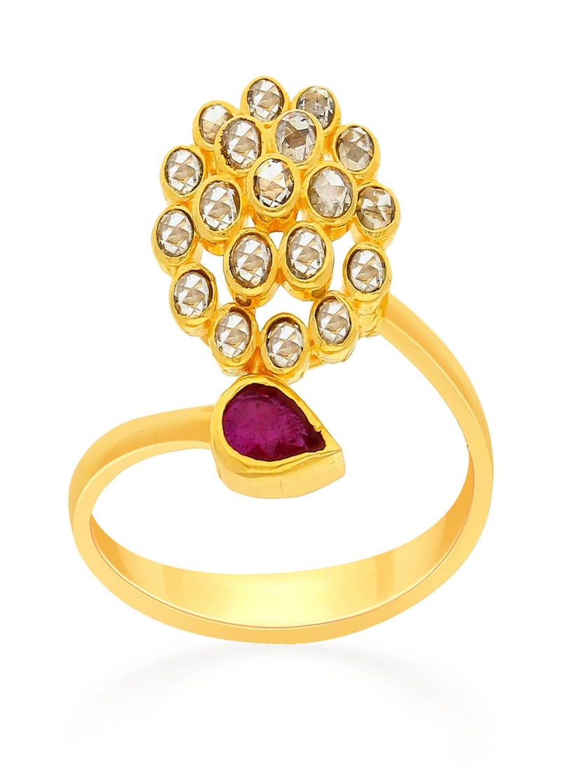 Malabar Gold and Diamonds - 22 Carat 916 Purity Yellow Gold Uncut Diamond Ring EGNPRE224RN1Y13 For Women - Image 1