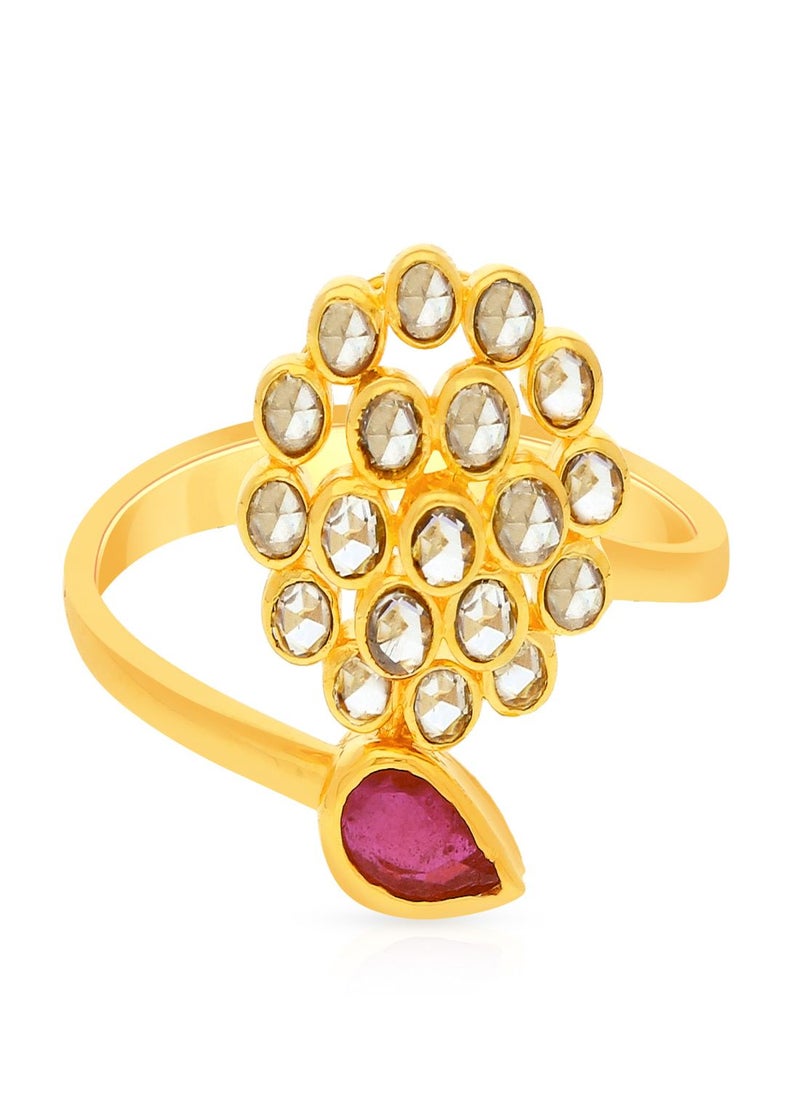 Malabar Gold and Diamonds - 22 Carat 916 Purity Yellow Gold Uncut Diamond Ring EGNPRE224RN1Y13 For Women - Image 1