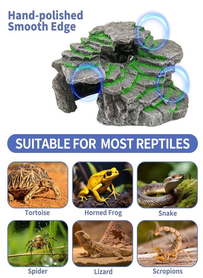 Moonorange Turtle Basking Platform Turtle Tank Decoration for Aquariums & Terrarium, Turtle, Lizard, Reptile Habitat Hideout (Black) - Image 4