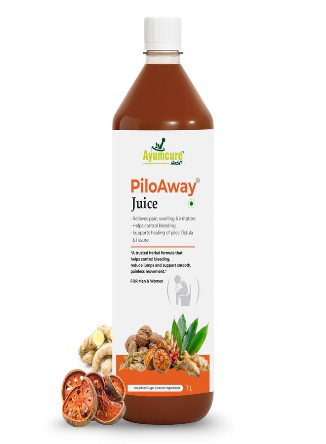 Ayumcure PiloAway Juice 1L | Ayurvedic Herbal Piles Care Juice | Supports Comfort in Piles, Fissure & Fistula | Promotes Smooth Bowel Movement | No Added Sugar | For Men & Women - Image 1