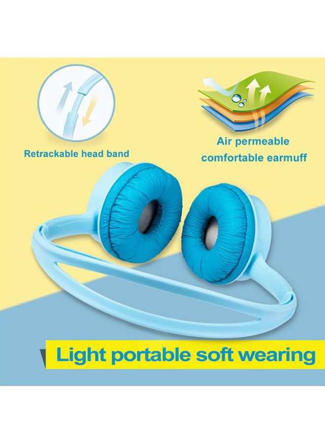 NIBEMINENT M100 Wired On-Ear Headphones Blue - Image 5