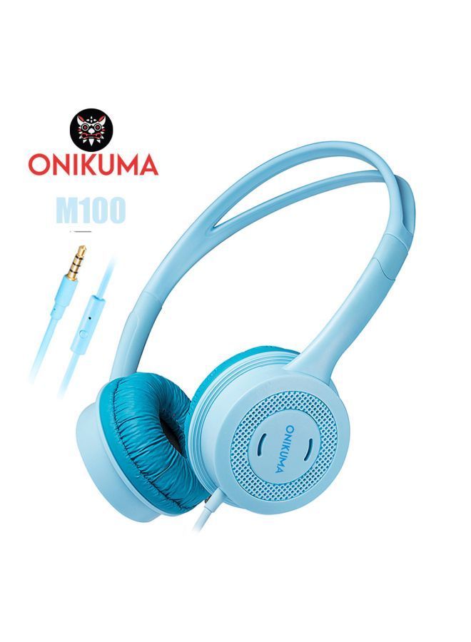 NIBEMINENT M100 Wired On-Ear Headphones Blue - Image 3