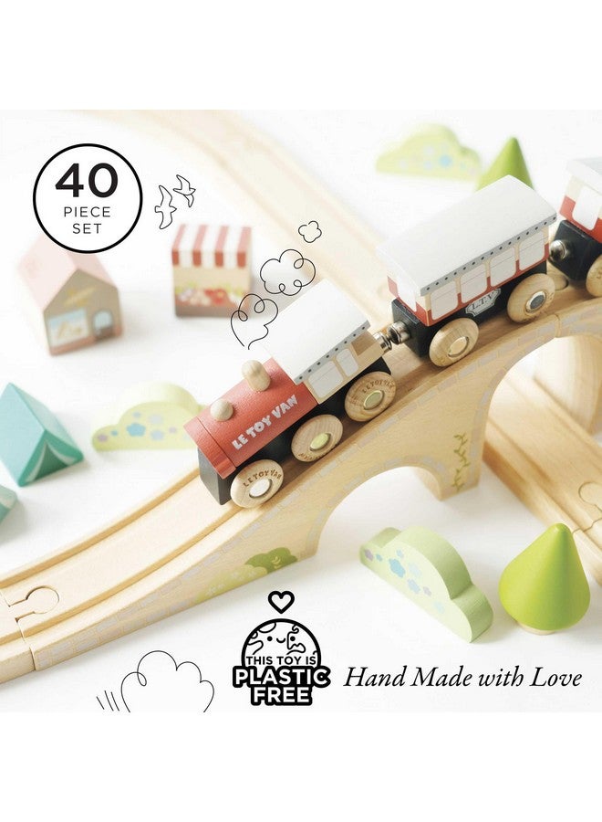 Le Toy Van Wooden Train Set with Figure of 8 Train Track, Plastic Free Set with Universal Compatible Train Track, Suitable for 36+ Months, Girls and Boys, TV702 - Image 2