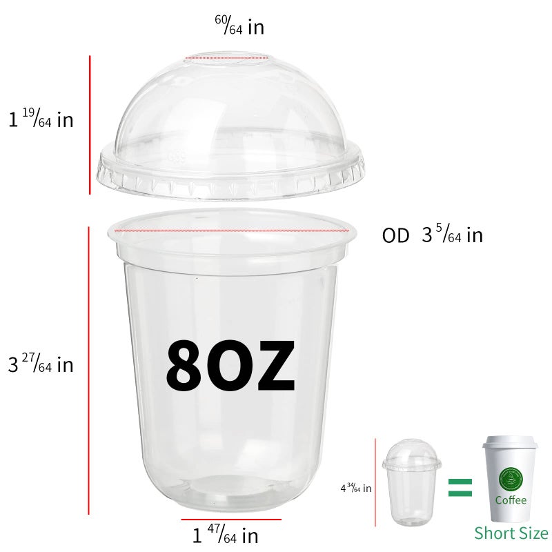 Songtaste 50 Pcs Disposable Plastic Cups 8 Oz Clear Plastic Parfait Cups with Dome Lids No Hole  Dessert Yogurt Fruit Cups for Kids  Take Away Breakfast and Snacks  Cold Drinks  Ice Cream  Fruit Iced - Image 5