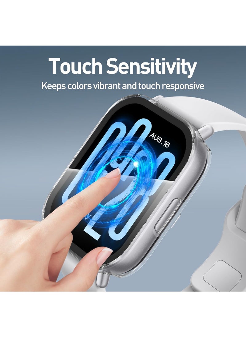 Aookay 3 Pcs for Redmi Watch 5 Active Case, Tempered Glass Screen Protector Scratch-Resistant Cover for Redmi Watch 5 Active Smartwatch (Black+Black+White)  - Image 4