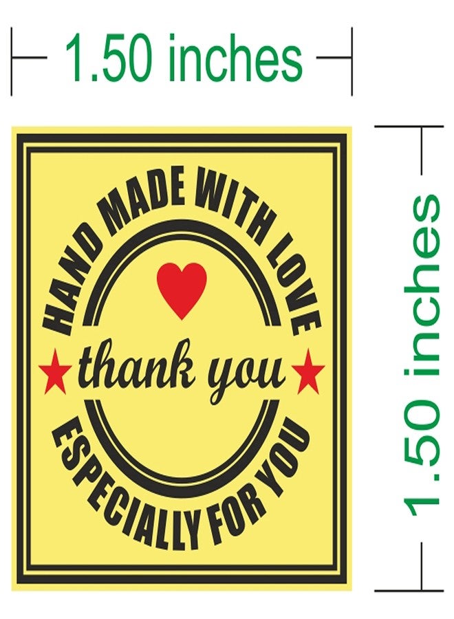PG Creations Thank You Stickers for Small Business, Handmade Design, 1.5x1.5 Inch, Small Size Paper Labels, Multicolour, Pack of 100 - Image 3