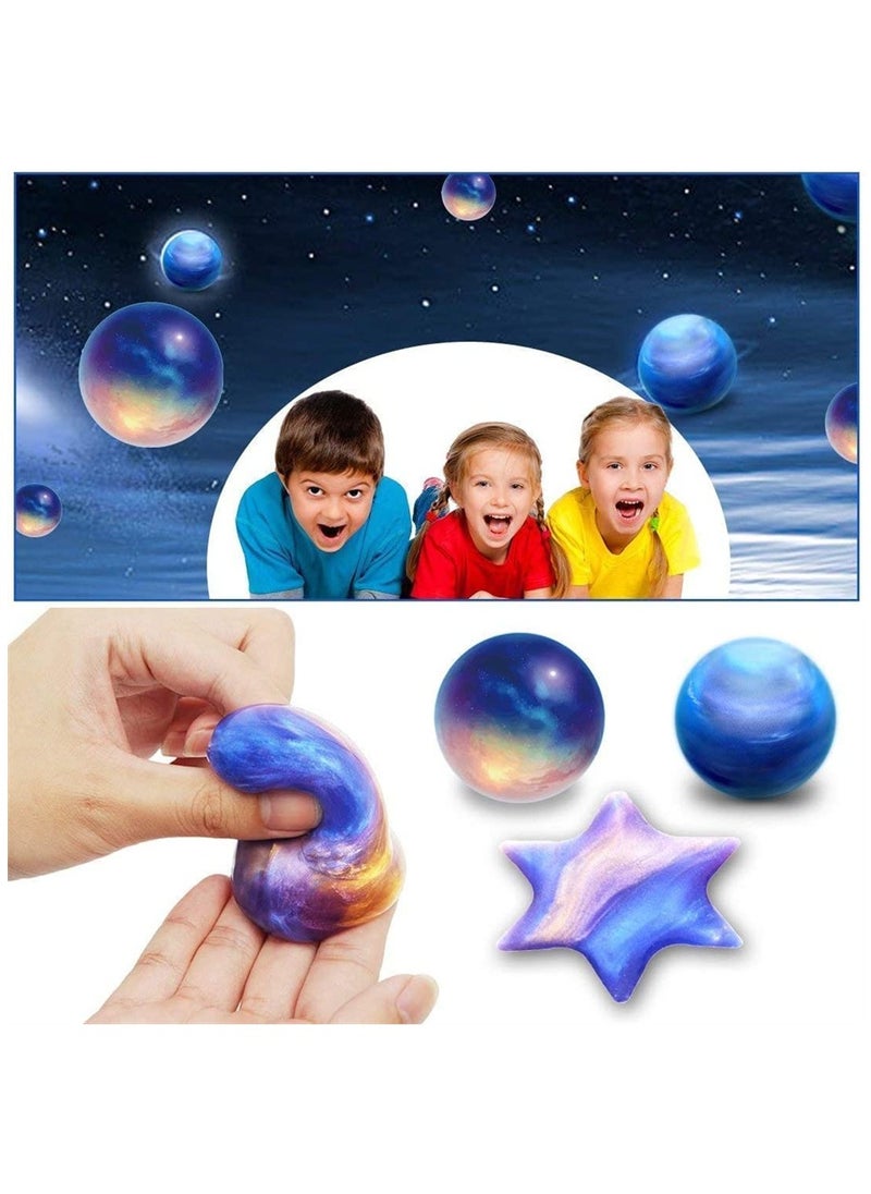SYOSI - Galaxy Fluffy Slime 3 Pcs Colorful Soft Egg Slime Putty Magic DIY Clay Stress Relief Toy Non toxic DIY Toys No Borax and Scented for Children and Adults for Age 3 4 5 6 - Image 1