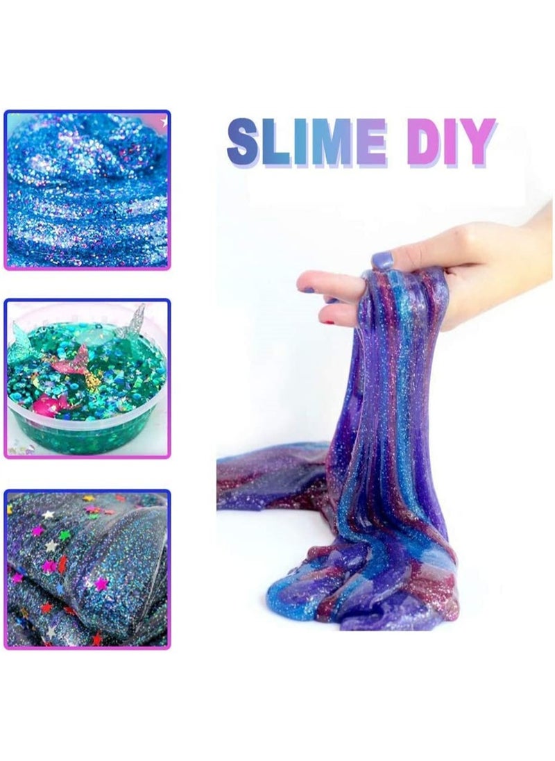 SYOSI - Galaxy Fluffy Slime 3 Pcs Colorful Soft Egg Slime Putty Magic DIY Clay Stress Relief Toy Non toxic DIY Toys No Borax and Scented for Children and Adults for Age 3 4 5 6 - Image 1