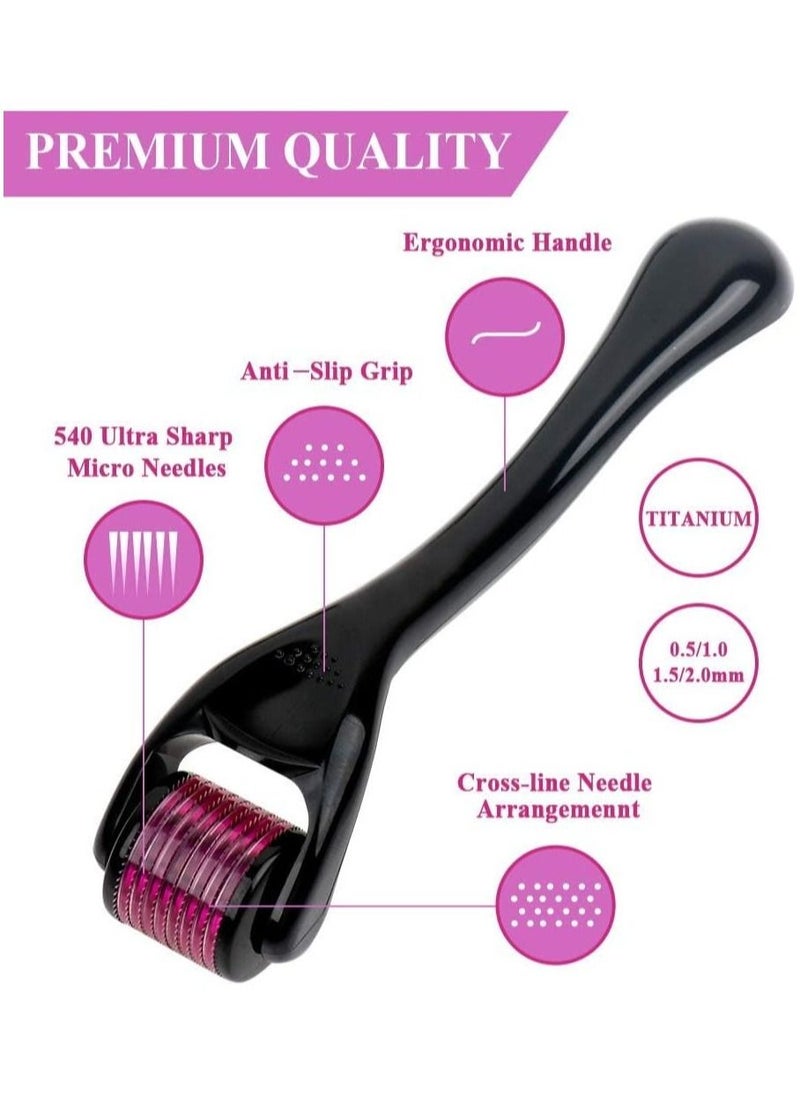 Generic - Roller 1.5mm for Face Body Skin Care Microneedle 540 Dermarolling Beard Hair Regrowth Stainless Steel Needle for Wrinkle Stretch Marks Scar Cellulite Women Men - Image 1