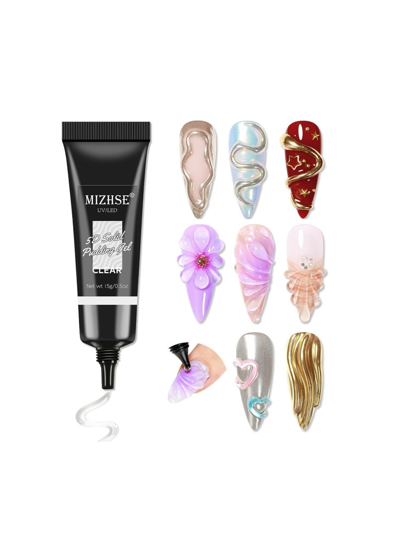 MIZHSE MIZHSE 3D Nail Gel Clear Nail Sculpting Gel for Nail Art 15g Molding Gel for Nails Gel Liner 5D Candy Embossed 3D Decoration Manicure Charms  - Image 1