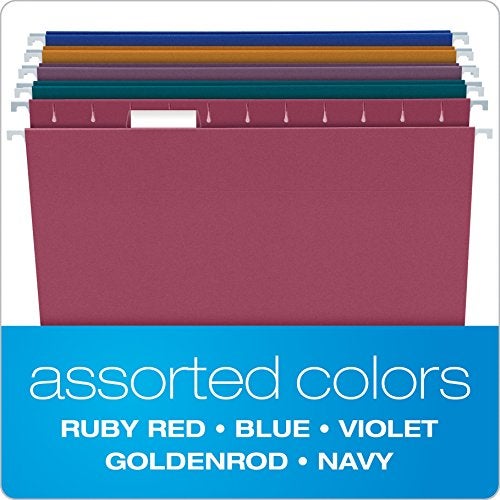 Pendaflex EarthWise by Pendaflex 100% Recycled Hanging Folders, Letter Size, 1/5 Cut, Assorted Colors, 20 per Box (35117) - Image 3
