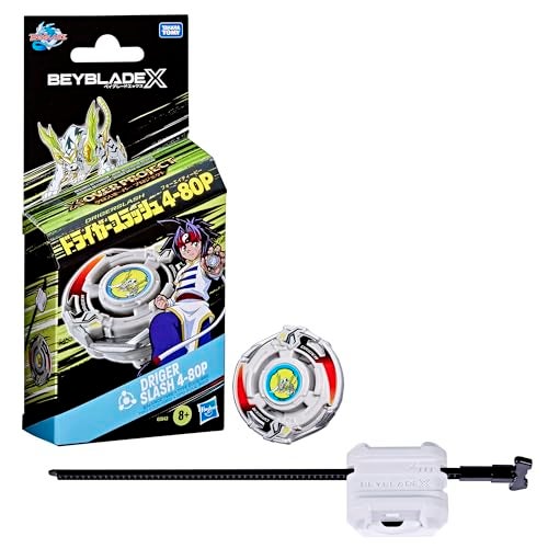 BeyBlade باي بليد إكس مشروع درايجر سلاش 4-80P مجموعة بداية مع طوب تكارا تومي من نوع التوازن ومشغل، ألعاب طوب القتال، للأعمار 8 وما فوق - Image 1