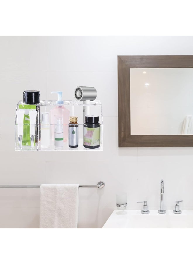 Generic SUMERFLOS Acrylic Hair Tool Organizer, Hair Dryer Holder and Styling Tool Accessories Organizer for Toiletries, Bathroom Supplies Vanity Countertop Storage Blow Dryer, Makeup, Curling Iron - Clear  - Image 4