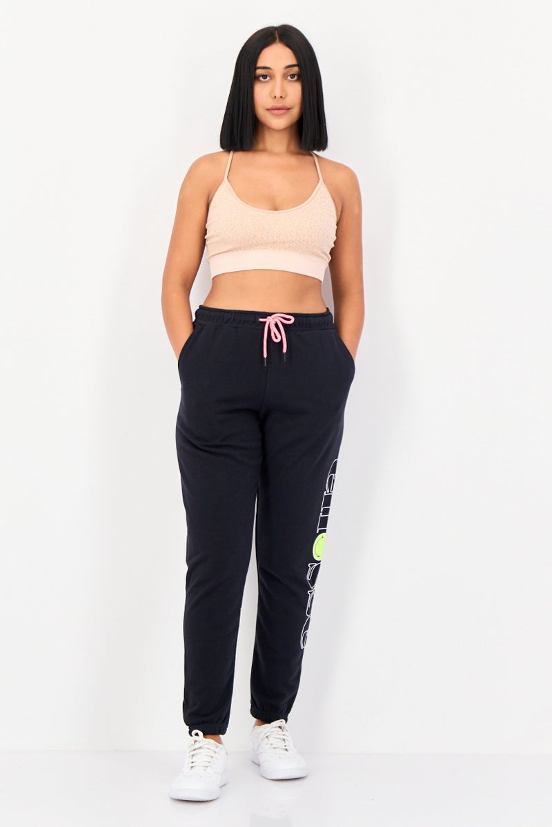 Ellesse x Smiley Women Sportswear Fit Outdoor Sweatpants, Black - Image 4
