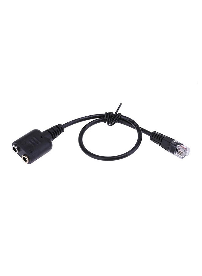 NIBEMINENT 3.5mm Female To RJ9 Male Plug Headset Jack Phone Audio Adapter Cable Black  - Image 1