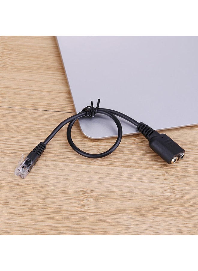 NIBEMINENT 3.5mm Female To RJ9 Male Plug Headset Jack Phone Audio Adapter Cable Black  - Image 2