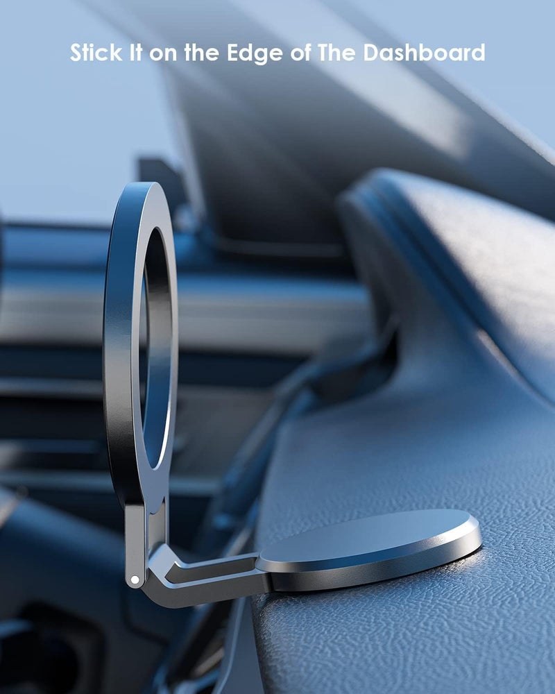كاست ويف حامل هاتف للسيارة متوافق مع MagSafe، حامل هاتف مغناطيسي للوحة القيادة في السيارة، تصميم معدني بالكامل، مناسب لأجهزة iPhone 14 13 12 Pro/Max/Mini/Plus مع حافظة MagSafe (رمادي) - Image 5