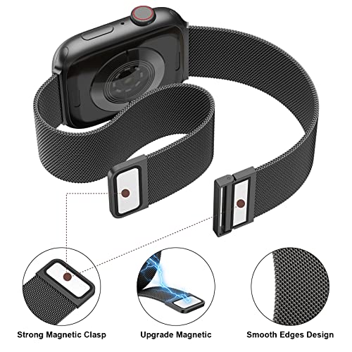 Meliya Straps Compatible with Apple Watch Band 38mm 40mm 41mm 42mm 44mm 45mm 46mm 49mm Women Men, Adjustable Mesh Loop Magnetic Milanese Strap for iWatch Series 10 9 8 7 6 5 4 3 2 1 SE - Image 4