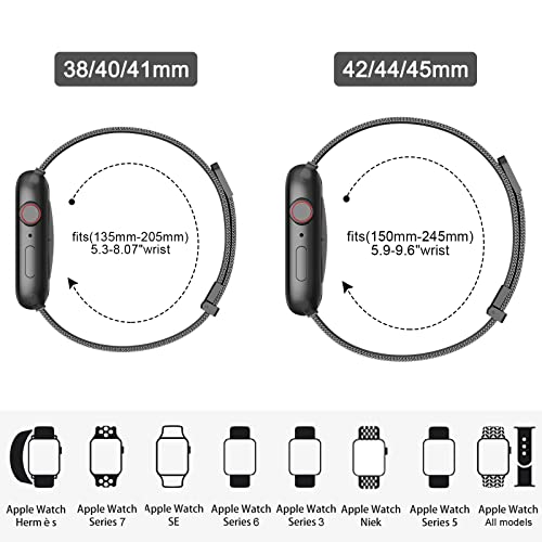 Meliya Straps Compatible with Apple Watch Band 38mm 40mm 41mm 42mm 44mm 45mm 46mm 49mm Women Men, Adjustable Mesh Loop Magnetic Milanese Strap for iWatch Series 10 9 8 7 6 5 4 3 2 1 SE - Image 2