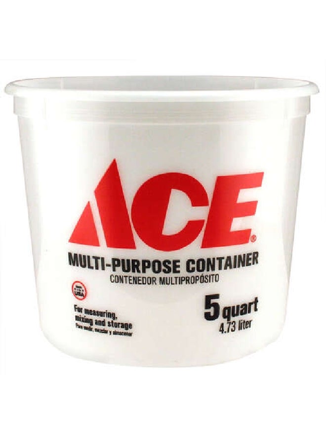 ACE Durable Plastic Solvent-Resistant Multi-Mix Container White 5 qt 13974 - Image 1