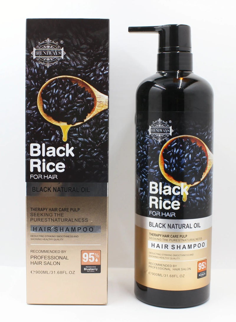 HENIWAYS Black Rice For Hair Black Natural Oil Hair Shampoo 900 ML