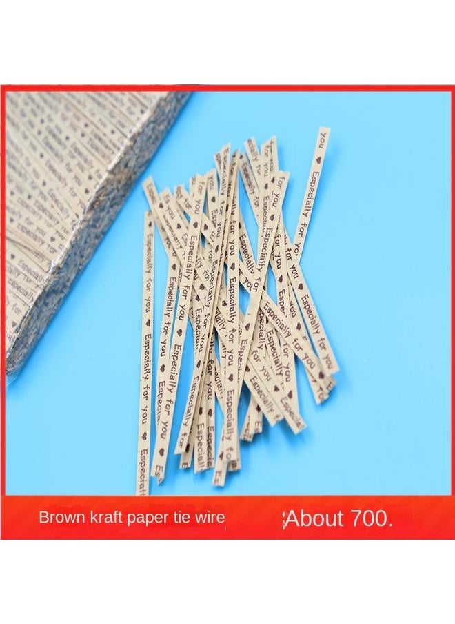 Bluejw Kraft Paper Tie Silk Baking Packaging Color Tie Bread Packaging Bag Tie Rope Lollipop Sealing Iron Tie Wholesale  - Image 1