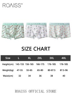 roaiss 3 Pack Men's Cotton Breathable Mid Rise Boxer Briefs Antibacterial Print Underwear  - Image 3
