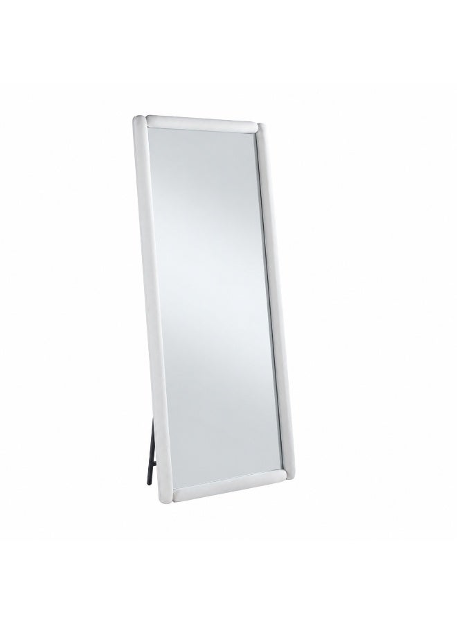 alsaada home Full-Length Free Standing Floor Mirror with Wheels & Metal Frame, 180x80 cm - White - Image 1