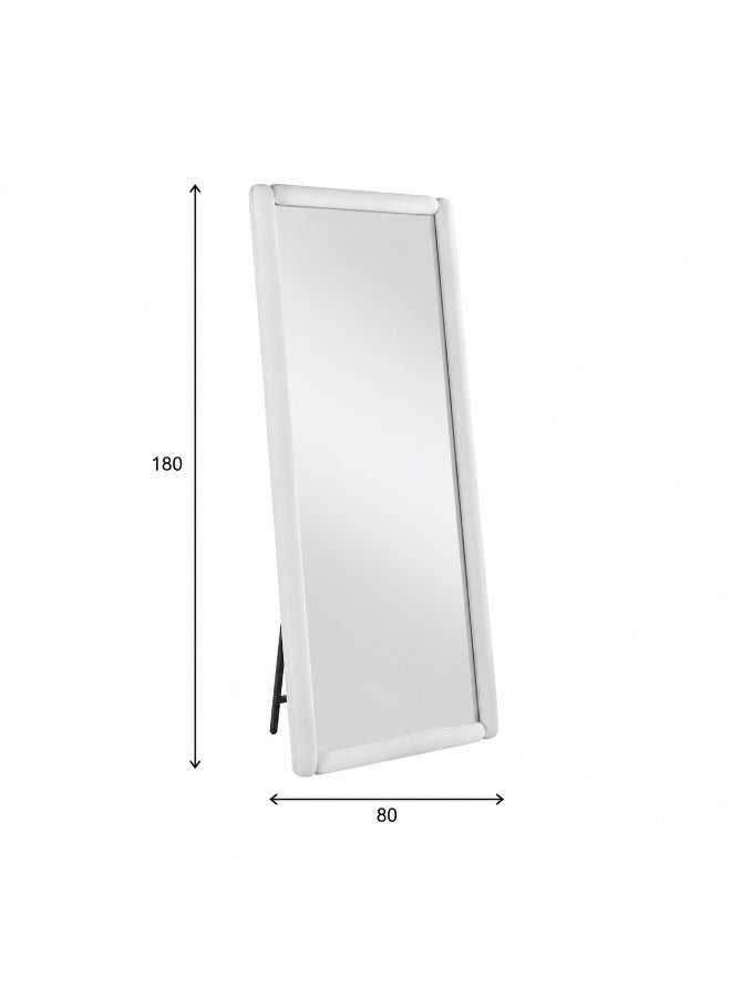 alsaada home Full-Length Free Standing Floor Mirror with Wheels & Metal Frame, 180x80 cm - White - Image 3