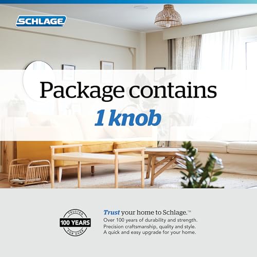 SCHLAGE Lock Company SCHLAGE Knob with Camelot Trim Non-Turning Lock, Matte Black (F170 GEO 622 CAM) - Image 5