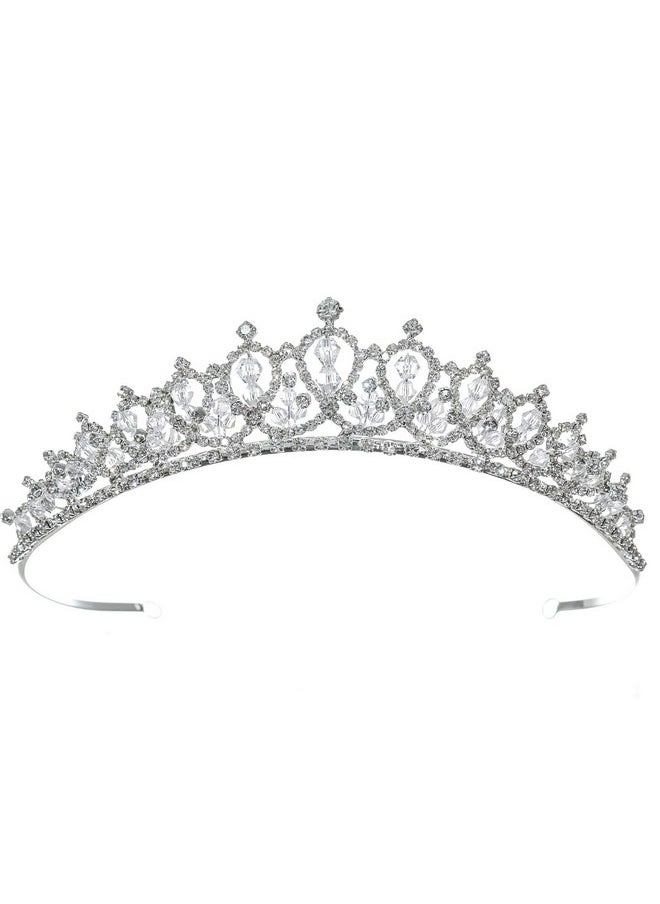 سامكي تاج زفاف مرصع بأحجار الراين الكريستالية اللامعة T1199  - Image 1