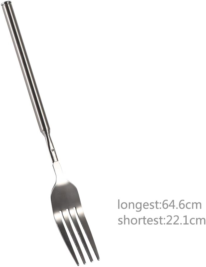 klarako Telescopic Fork, Extendable Fork Telescopic Fork Extended Fork Handle Handled Telescoping Expandable Extending Fork for Eating Barbecue Toasting Dinner Fruit Dessert - Image 5
