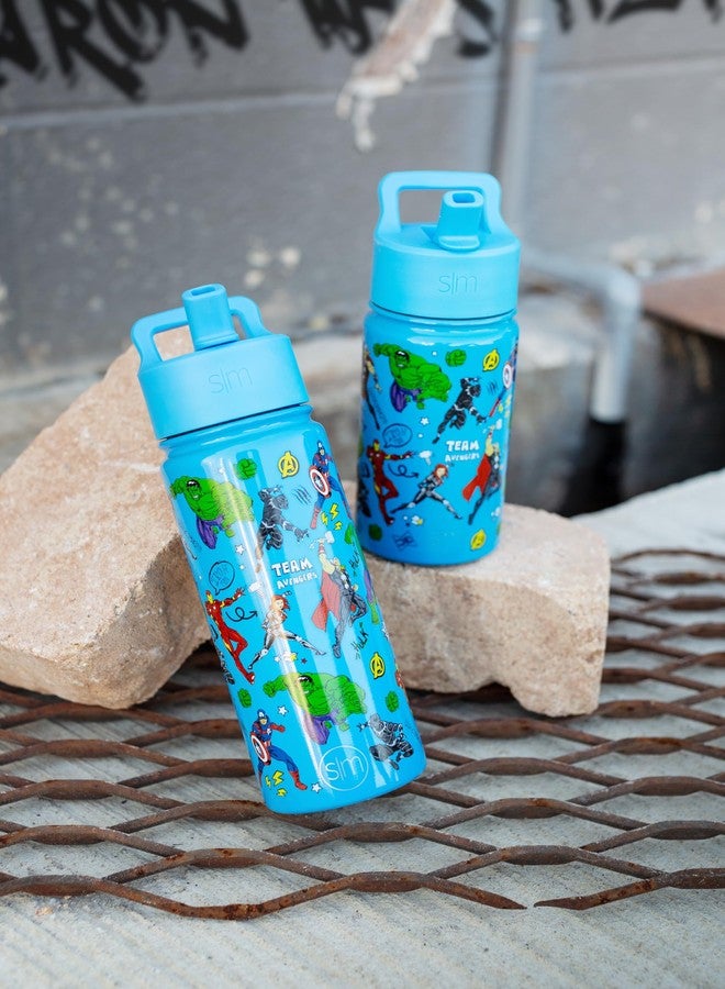 Simple Modern Marvel Avengers Kids Water Bottle with Straw Lid | 14oz Insulated Stainless Steel Kids Tumbler & Spill Proof Toddler Cup for School, Girls, Boys | Summit | Avengers Heroes - Image 2
