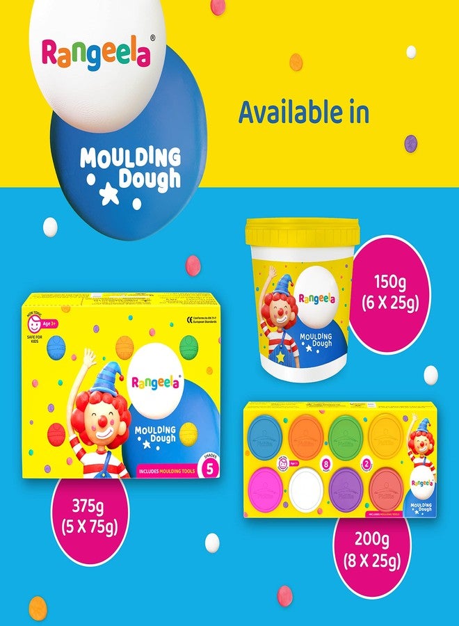 Pidilite Rangeela Moulding Dough, 6 Primary Shades and 2 Fluorescent Shades with 4 Moulding Tools | Ideal for Pre-School & Primary Students | Great for Gifting | 375g - Image 4