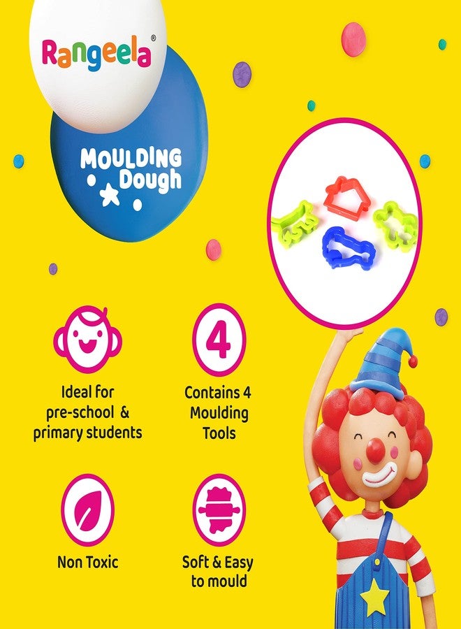 Pidilite Rangeela Moulding Dough, 6 Primary Shades and 2 Fluorescent Shades with 4 Moulding Tools | Ideal for Pre-School & Primary Students | Great for Gifting | 375g - Image 2