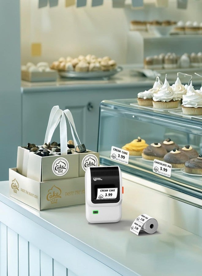 Ponek Label Maker, M100 Bluetooth Label Printer, Versatile App with 2000 Icons and 300 Templates, 2 Inch Barcode Label Printer for Small Business, Office, Home, School Organization, White - Image 3