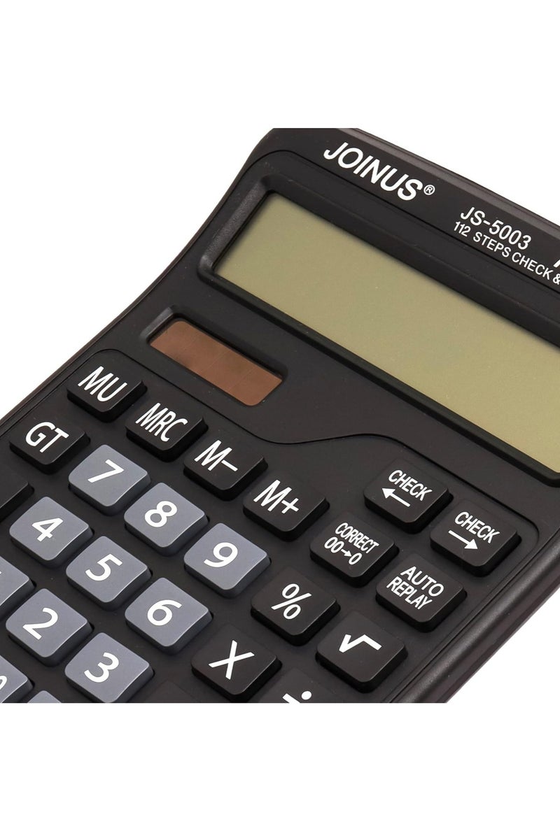 JOINUS JS-5003 14-Digit Desktop Calculator with Large Displayand Dual Power (Solar + Battery) 112 Steps Check & Correct, Big Buttons, Auto Replay, Includes 1 Extra Battery – Ideal for Office, Business, Home, and Finance Use - Image 2