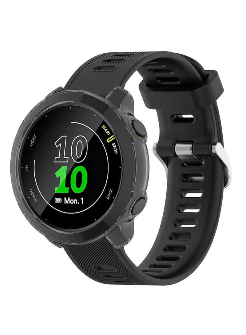 1PCS For Garmin Forerunner 55 158 Protective Cover Clear Soft TPU Bumper Shell High Transparency Scratch Resistant Shockproof Case Precise Fit for Charging Buttons - Image 4