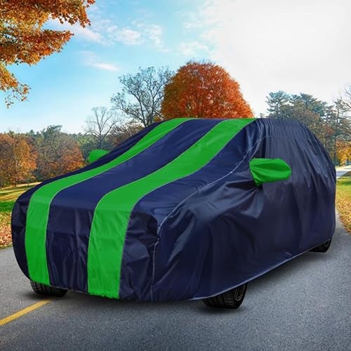 Auto Hub Car Cover Compatible with Maruti Swift (Model : 2005-2017) with Mirror Pocket, Water Resistant, Triple Stitched, Swift Car Cover, Navy-Green - Image 4