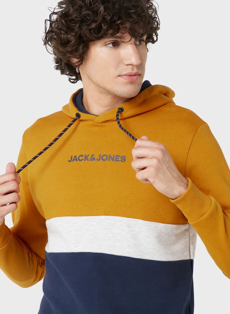 JACK & JONES Color Block Hoodie