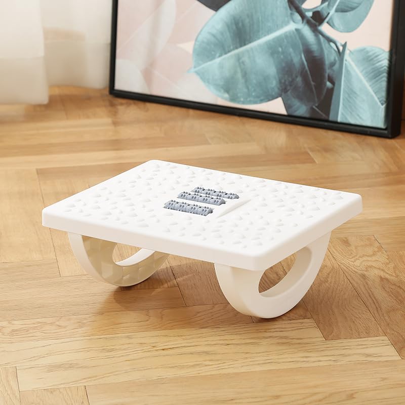 divinezon Under Desk Footrest With Massage Texture Foot Support For Office Work Point Device for Pain Relief Stool White - Image 1