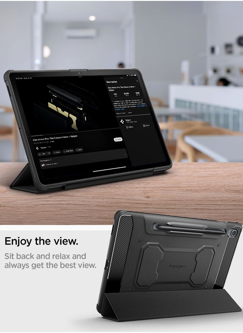 Spigen غطاء حماية Rugged Armor Pro لجهاز سامسونج جالاكسي تاب S9 FE (2023) مقاس 10.9 بوصة مع حامل قلم S - أسود  - Image 3